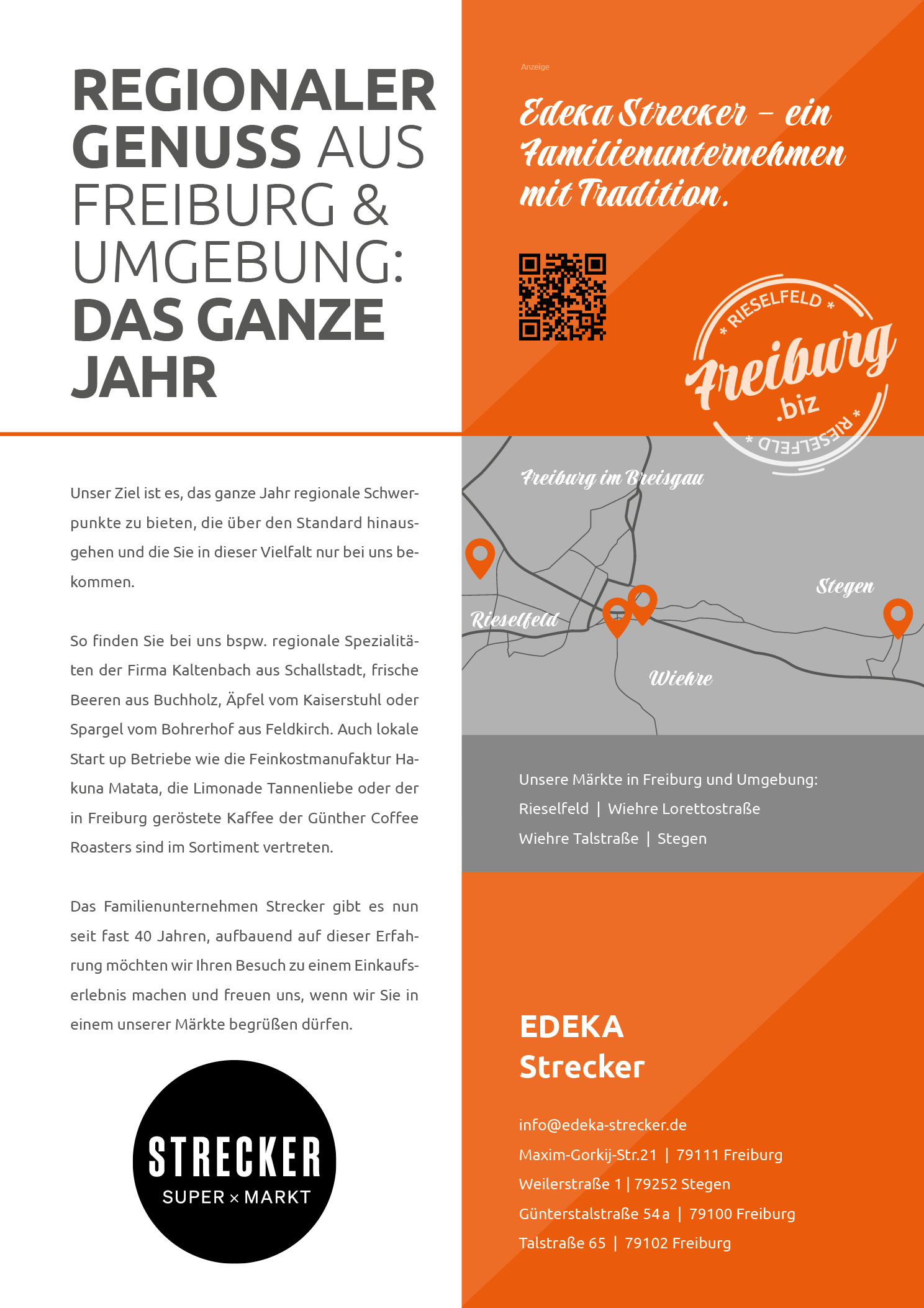Anzeige Edeka Strecker Magazin FRSUEDWEST Jung bleiben KUCK UCK29