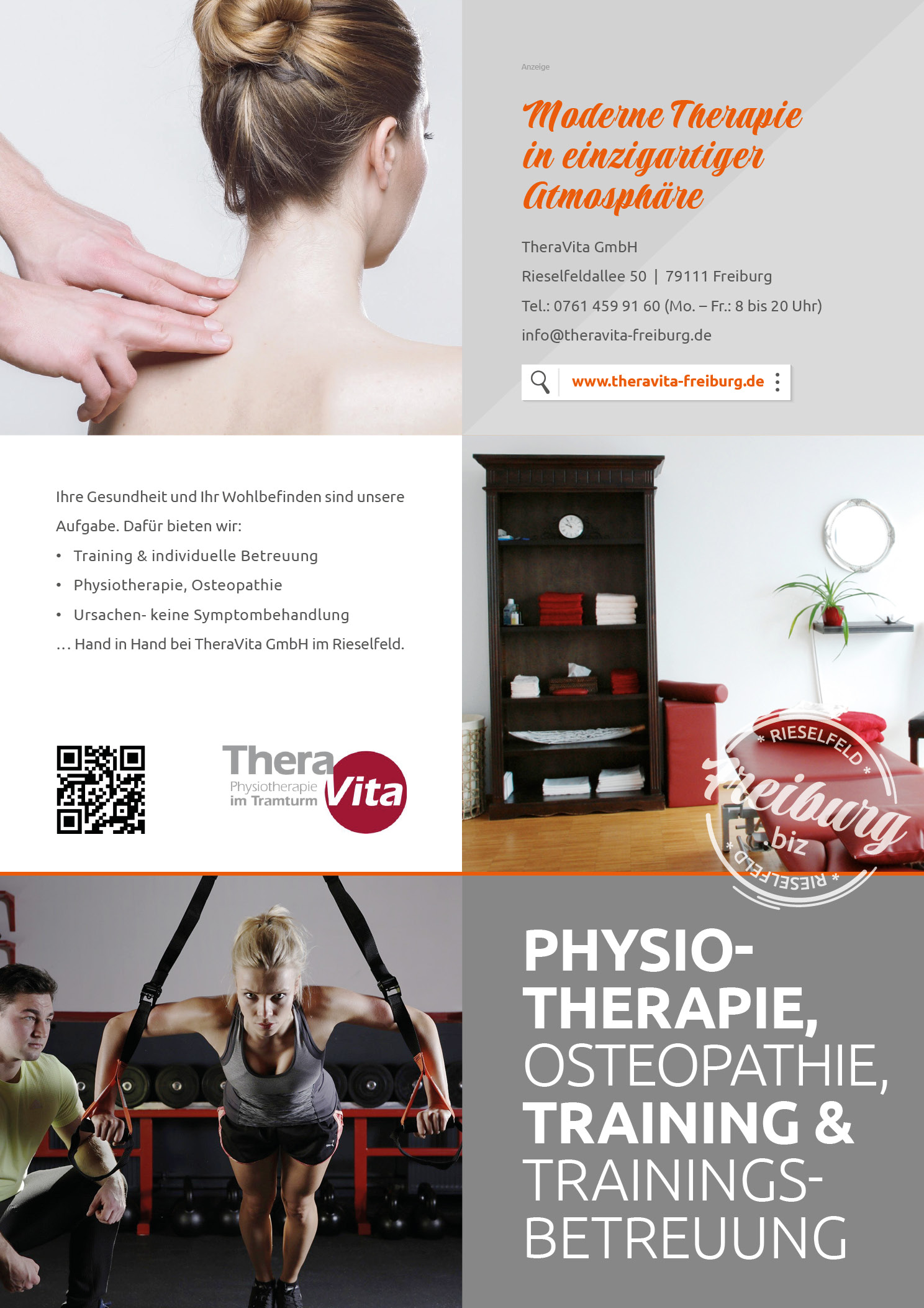 Anzeige Theravita Physiotherapie Magazin FRSUEDWEST Jung bleiben KUCK UCK68